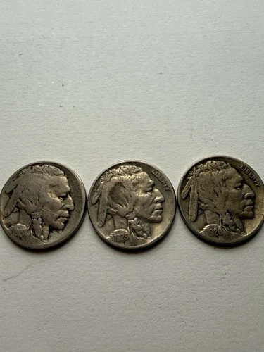 Lot Of 3 Buffalo Head Nickels 1915 1925 1926