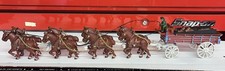 Vintage Cast Iron Beer Wagon 8 Clydesdale Horses 1 Driver 27 Barrels