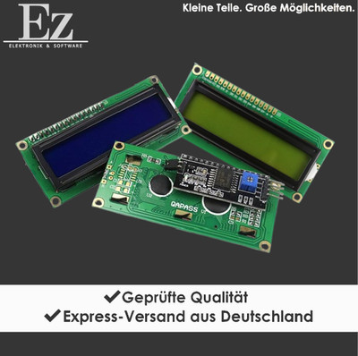 LCD1602 Display I2C IIC Adapter 16x2 Blau Grün Arduino kompatibel PCF8574 5V