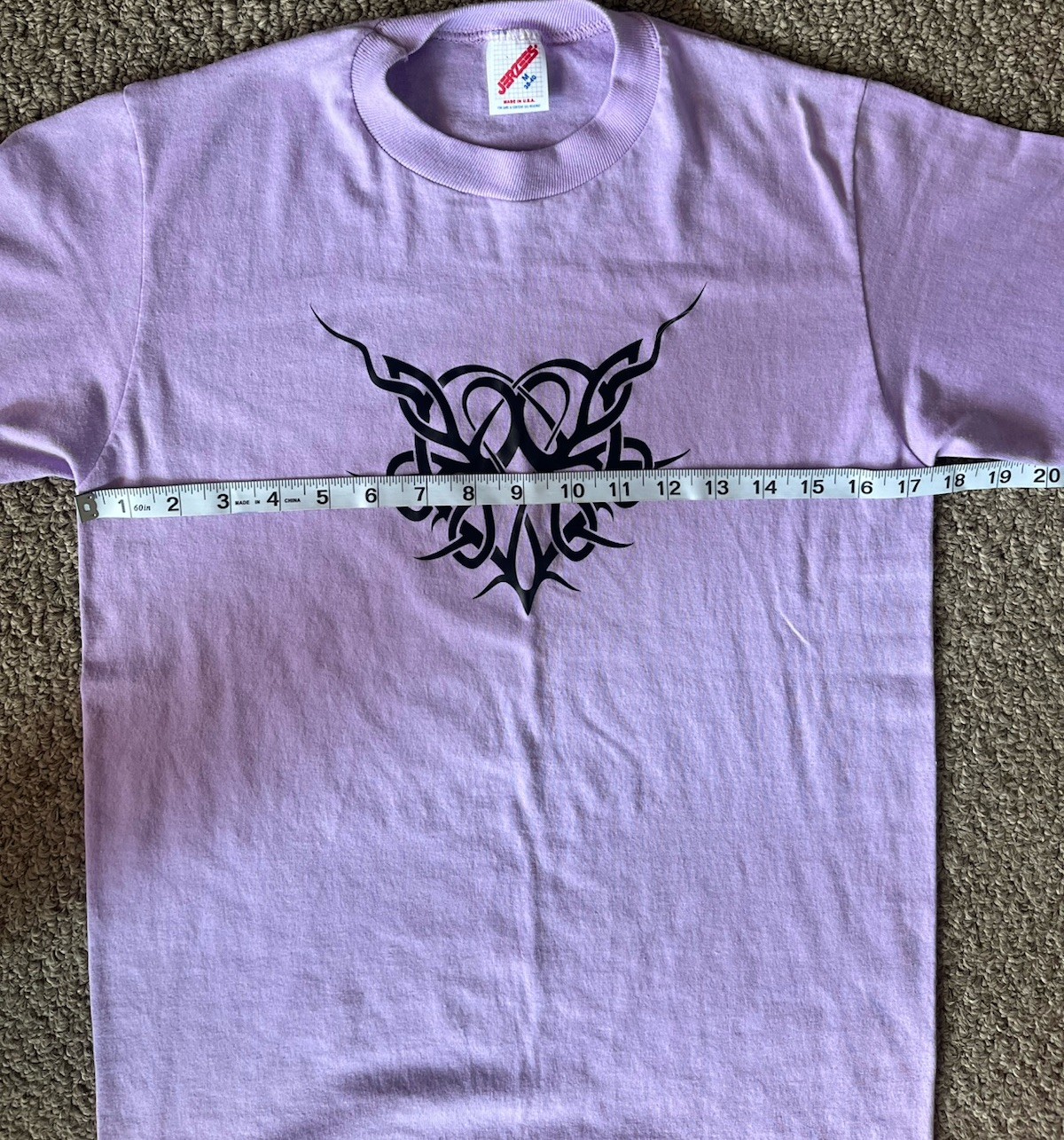 Vintage Y2K Lavender Single Stitch T-Shirt Baby Purple Size M Jerzees Brand