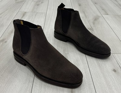 Berwick 1707 Dark Brown Suede Chelsea Boots Goodyear Welted Extralight Sole EU40