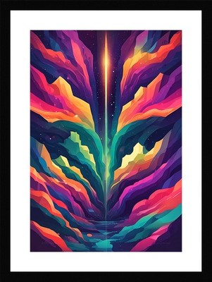 Moody Northern Lights Framed Wall Art Poster Canvas Print Picture