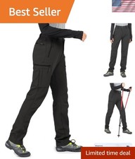 Women's-Fleece-Lined-Hiking-Pants Snow-Ski-Pants Water-Resistance-Outdoor-Sof...