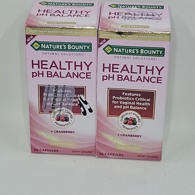 Natures Bounty 2pk Healthy pH Balance Probiotics + Cranberry 30 Caps Exp 8/2026