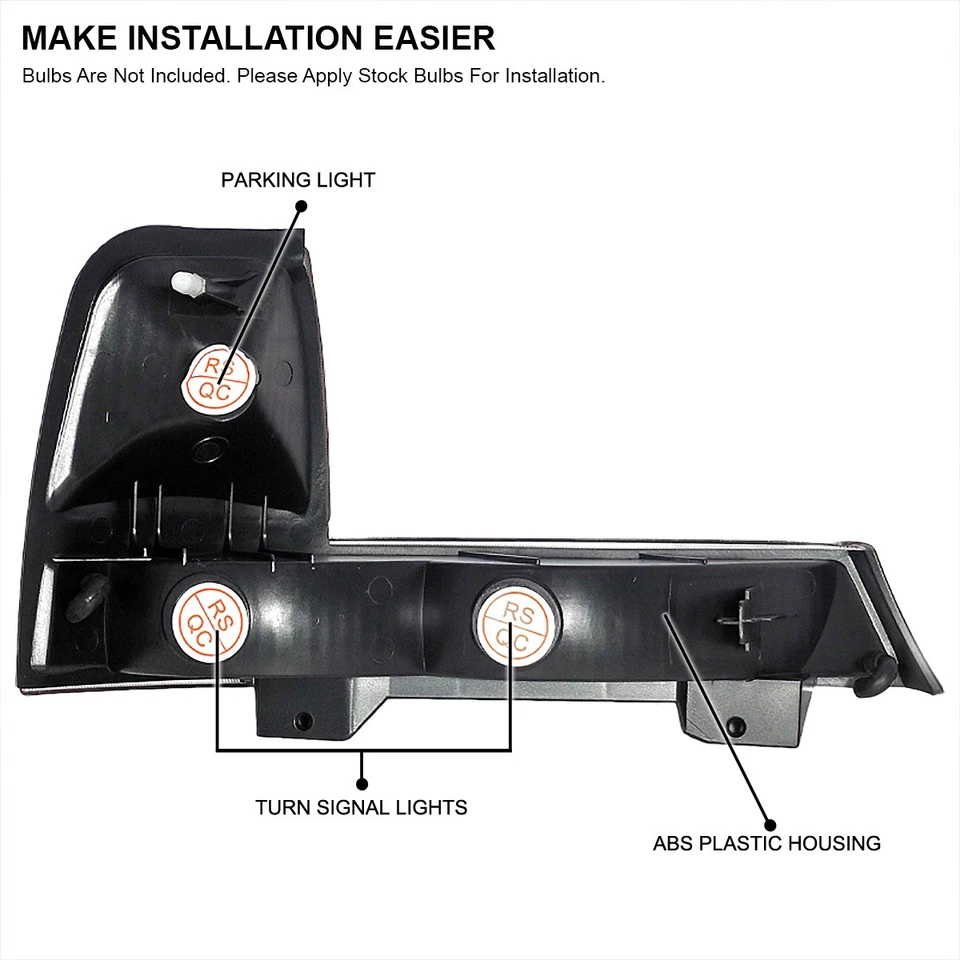 Fits 1998-2000 Ford Ranger Corner Turn Signal Parking Lights Black Left+Right Foto 4 de 4