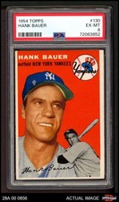 1954 Topps #130 Hank Bauer Yankees PSA 6 - EX/MT