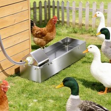 Automatic Chicken Waterer Dispenser 1 Gallon Stainless Metal Waterer Feeder Kit