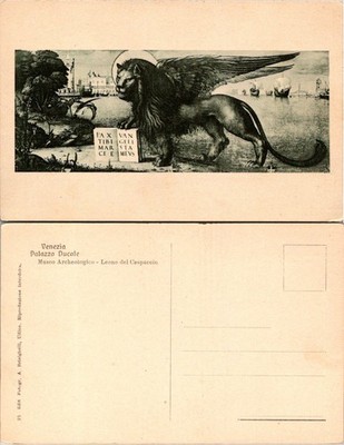 Venezia Palazzo Ducale Museo Archeologico Leone del Caspaccio Postcard Unposted