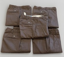 LOT OF 5 Cintas Comfort Flex Brown Work Pants Size 29x00 945-50 NEEDS HEMMING 