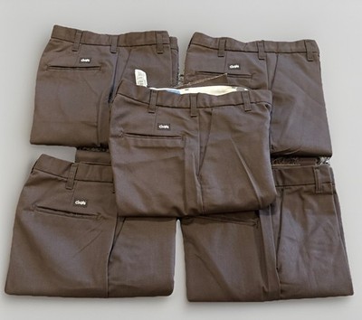 LOT OF 5 Cintas Comfort Flex Brown Work Pants Size 29x00 945-50 (NEEDS HEMMING)