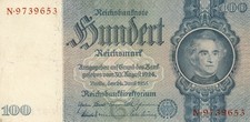 Currency Germany 1924 Reich Banknote 100 Reichmark Hundert Circulated Worn