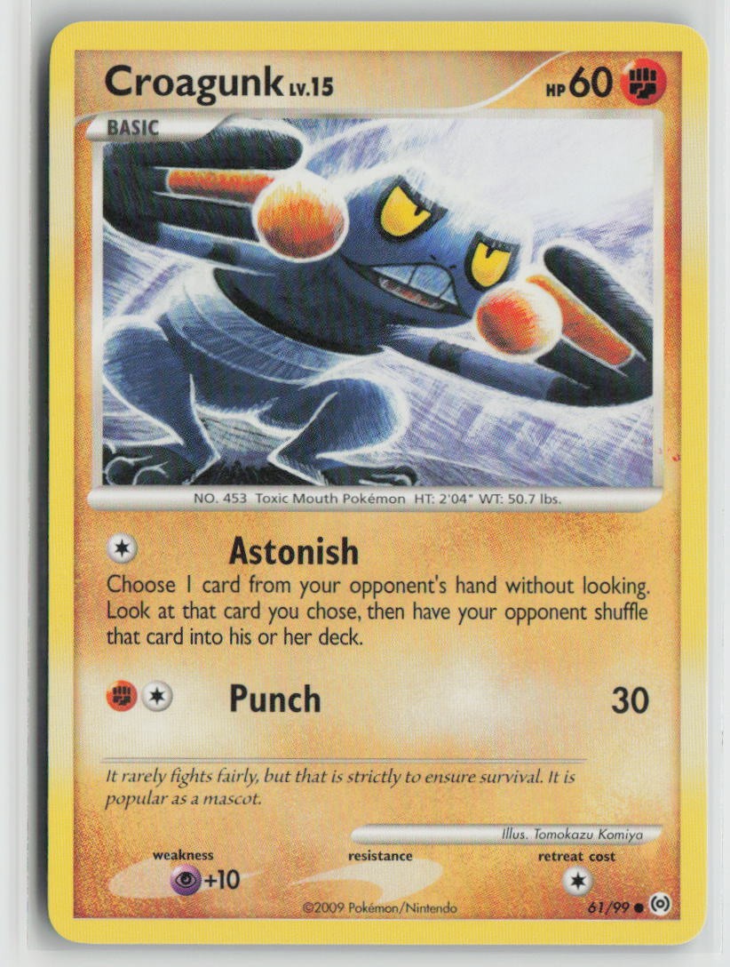 Croagunk 61/99 Common Arceus Pokemon Moderately Played