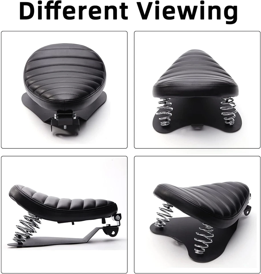 For Triumph Thruxton Bonneville Bobber Motorcycle Spring Solo Seat w/ Base Plate - Image 3 of 4