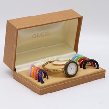 Gucci 1100-L Watch QZ Change Bezel White Dial Ladies Watch Japan