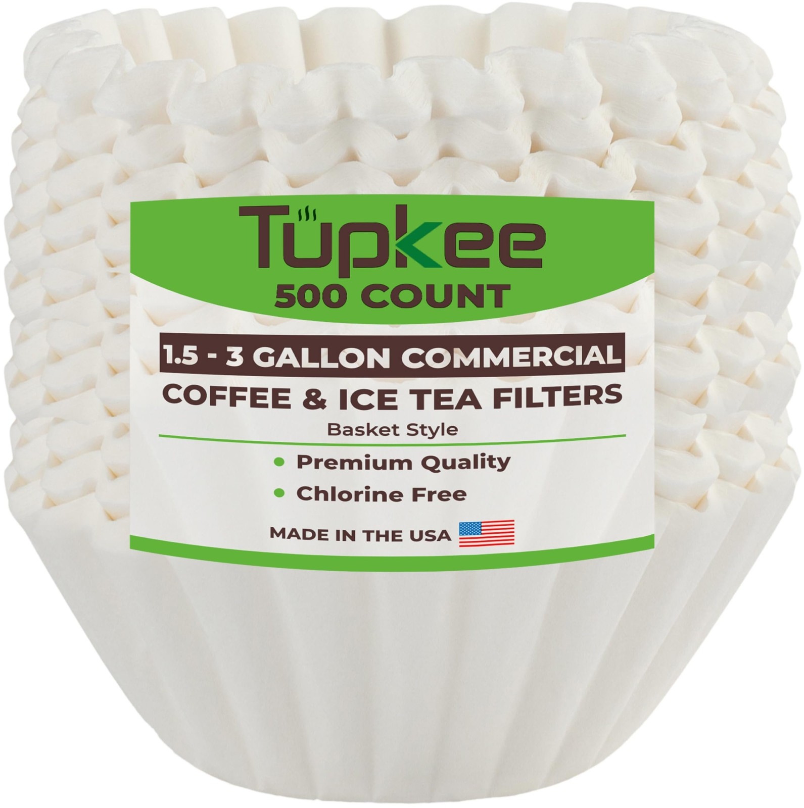 Extra Large Coffee Filters 1.5 to 3 Gallon (13.75" x 5.25") Commercial, 500 pcs