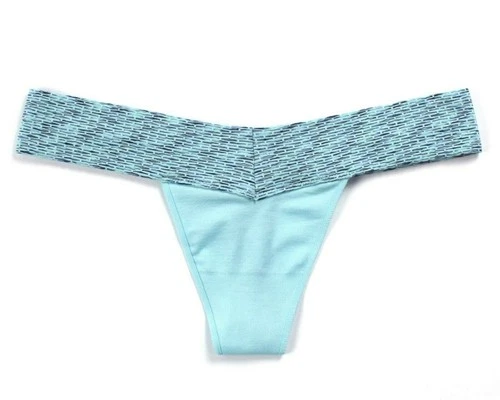 No Boundaries V thong Panties  womens size XXL/2XG Aqua Wide waistband
