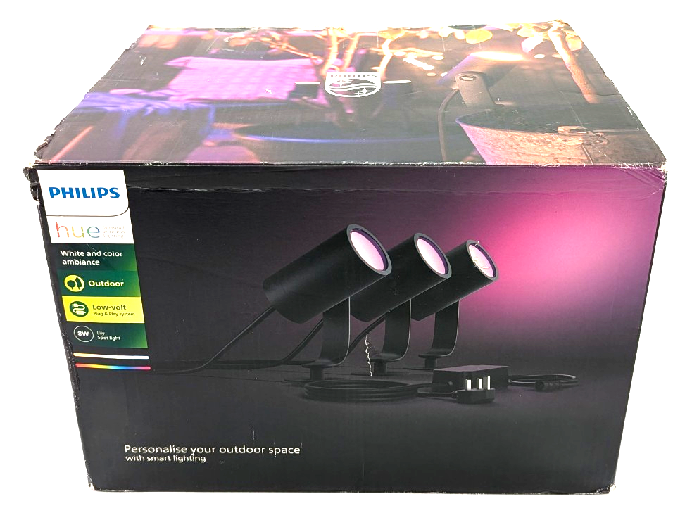 Philips Hue Lily Outdoor Spotlight 3 Pack White / Colour Ambiance Hue System