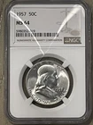 1957 Franklin Silver Half Dollar 50c NGC MS64, Philadelphia Mint