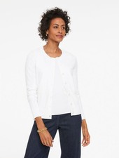 Charming Cardigan - Wide Placket at Talbots, NWT 99.5, color WHITE