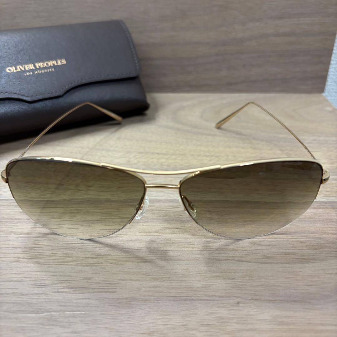 OLIVER PEOPLES オリバーピープルズ Strummer-T Gold Oliver Peoples Strummer-T Gold Frame Metal Sunglasses 63◻︎14-135