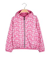 Pink Girl Giacca a vento da bambina doubleface con cappuccio - fucsia