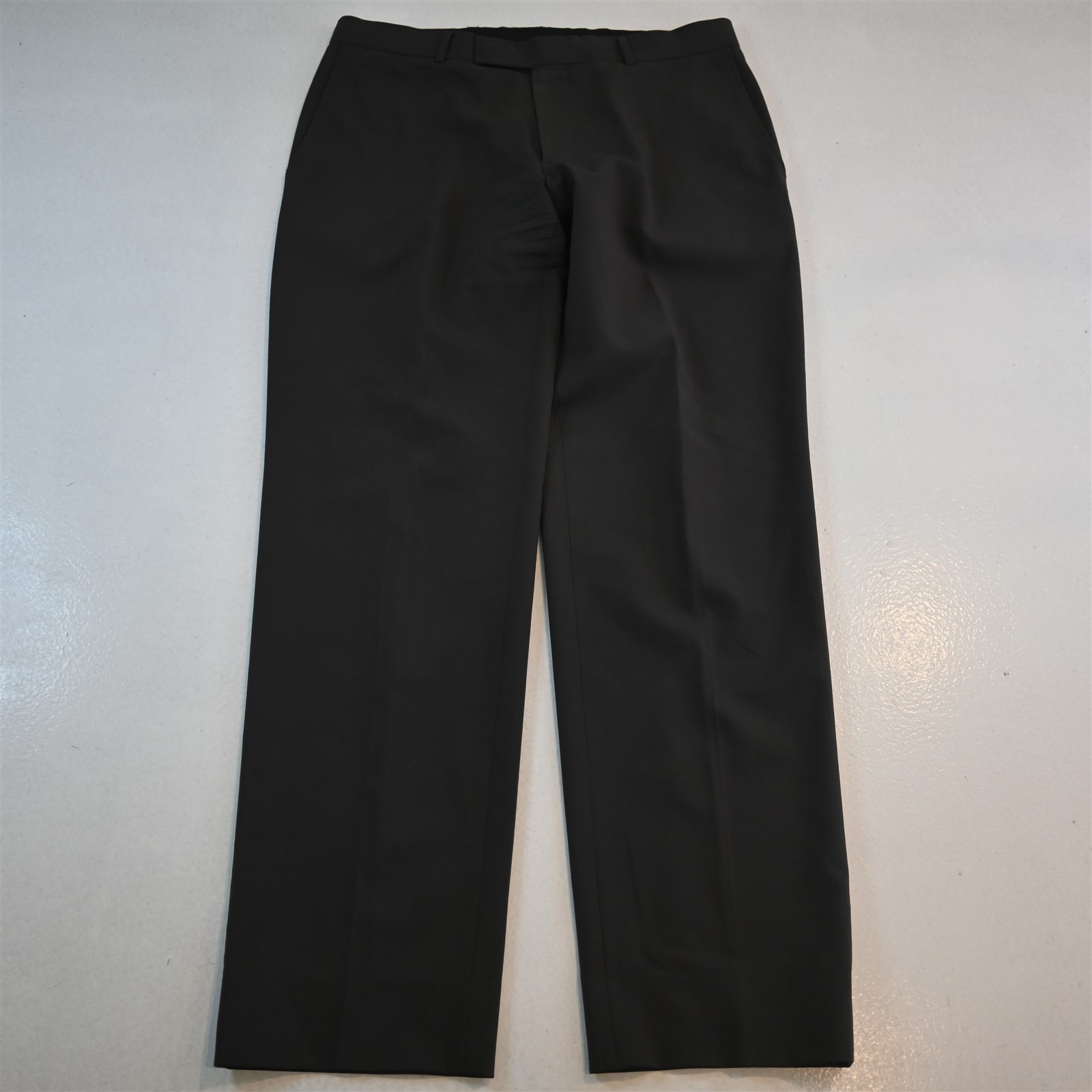 Hugo Boss 34x32 Olive Green 100% Wool James Brown Straight Dress Mens Pants