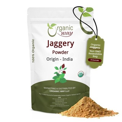 Organic Way Jaggery Powder | Kosher Certified Origin - India (1/2lbs - 8 Oz)