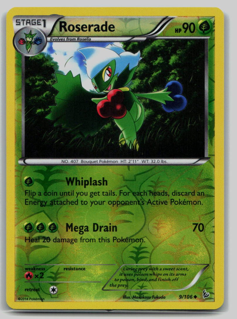 Pokemon TCG Roserade XY - Flashfire 9/106 Reverse Holo LP