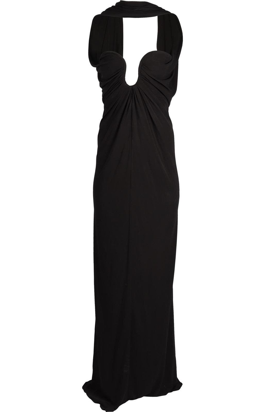 MAXI ABITO IN JERSEY NERO SAINT LAURENT FR 36 UK 8