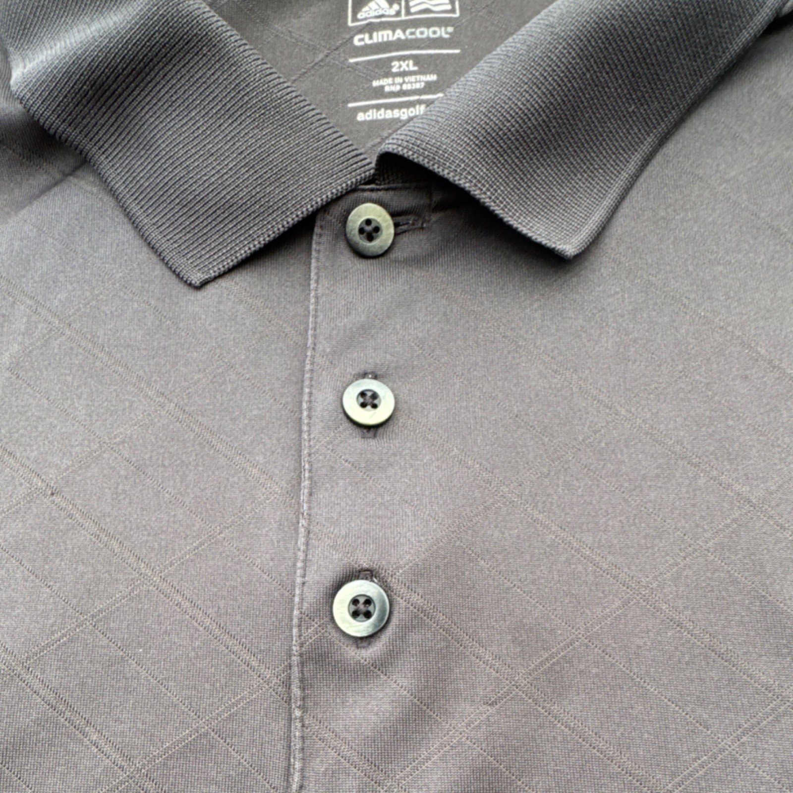adidas Climacool 2XL Gray Golf Polo Shirt Short Sleeve Diamond Polyester thumbnail 6