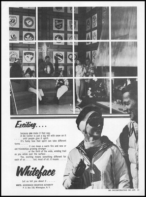1961 Whiteface Ski Resort Area Lodge Photo Wilmington New York Vintage Print Ad