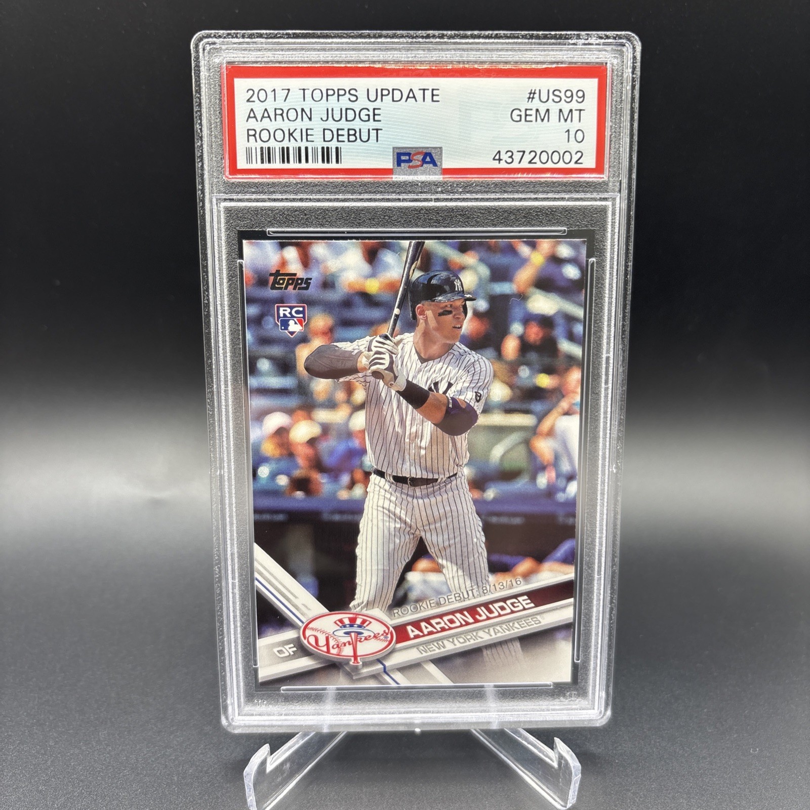2017 Topps Update Series - Rookie Debut Aaron Judge #US99 Batting (RC) PSA 10