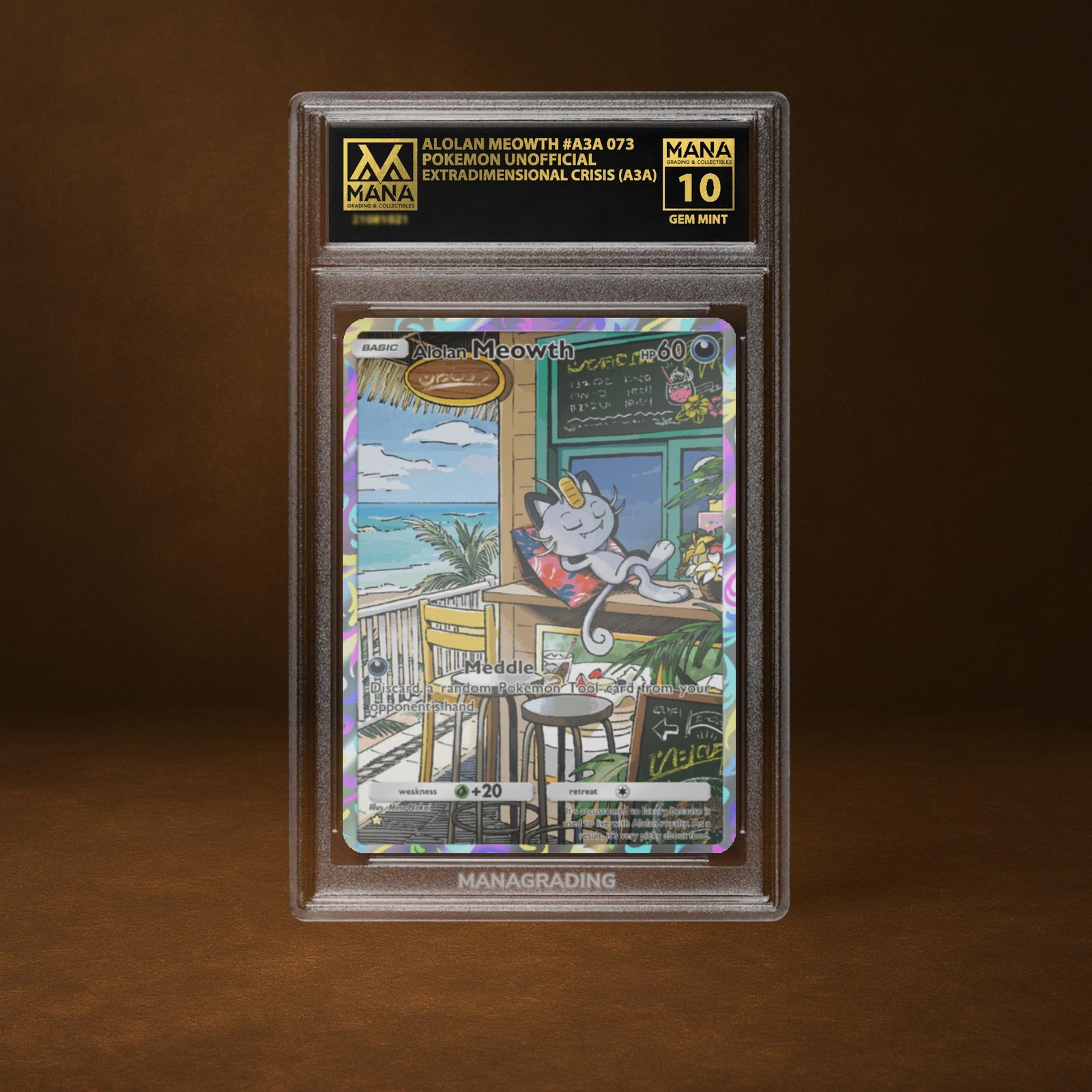 ALOLAN MEOWTH MANA 10 PSA STACKABLE POKEMON POCKET CUSTOM NOT HOLO 