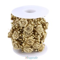 10m Artificial Rose Pearls Beads Chain Garland Flowers Wedding Party Decoration on sale 10m Artificial Rose Pearls Beads Chain Garland Flowers Wedding Party Decoration on sale
