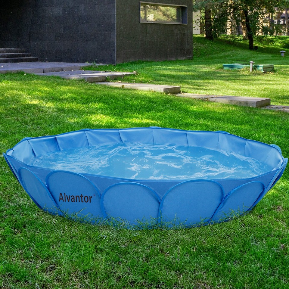 Alvantor Foldable Dog Kiddie Pool Plastic Kids Paddling Pool Toddler ...
