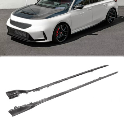 CARBON FIBER Side Skirt Fits 23-Up Honda Civic Type-R FL5 Factory Rocker Panels