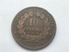 M&uuml;nze 1879 Frankreich Ten 10 Centimes Bronze 10,00 g  30 mm KM# 815