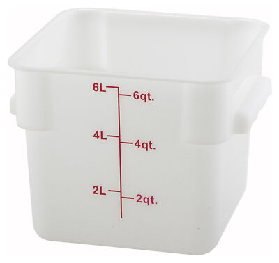 6qt Square Storage Container, Translucent, PP (12 Each)