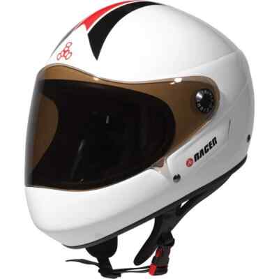 Triple 8 Racer Helmet White Gloss - NEW FREE SHIPPING AUS