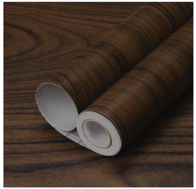 Walnut Wood Grain Contact Paper Vinyl Adhesive Peel Removable17.71'' x 118''