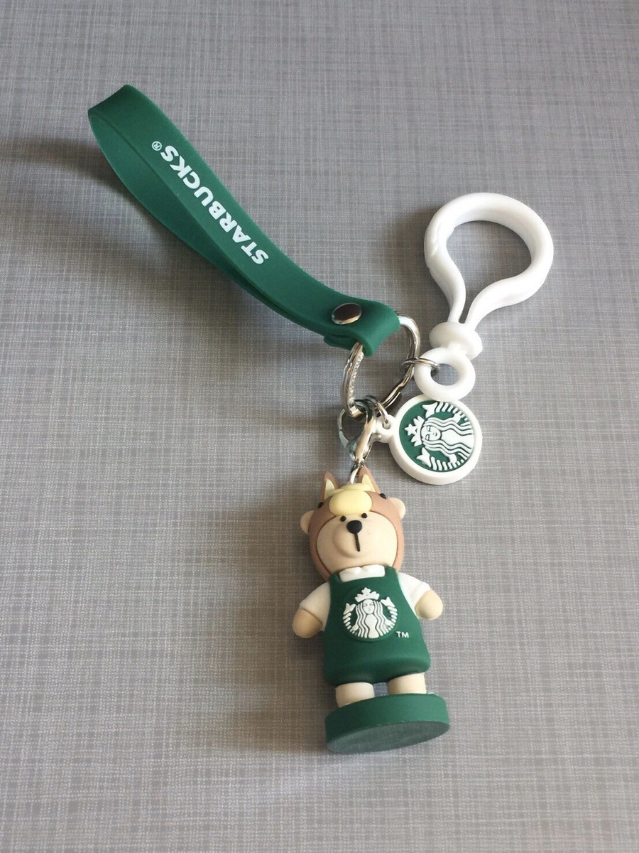 Starbucks Zodiac Bearista Bear Keychain in Green Apron