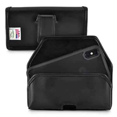 iPhone 11 Pro, XS & X Belt Holster Case Black Leather Executive Clip