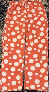 Canyon Creek Orange White Polka Dot Fleece Sz L Pajama 