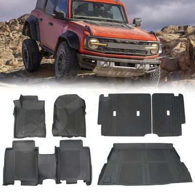 For 2021-2024 Ford For Bronco 4-Door Trunk Mat & Floor Mat & Rear Backrest Mat