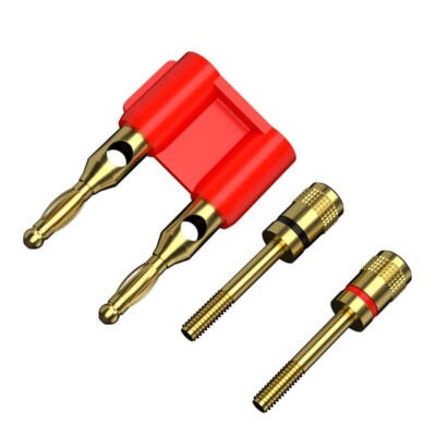 4mm Screw Dual Banana Plug Speaker Cable Gold Plated Amplifier Connector
