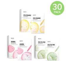 Nacific Premium Skincare Facial Mask 30 Sheets (AHABHA, Vita Ceramide, Tea Tree)