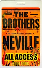 THE NEVILLE BROTHERS - LAMINATED BACKSTAGE PASS - 2001 - ALL ACCESS - AARON, ART