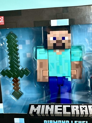 2024 Mattel Minecraft- DIAMOND LEVEL STEVE (w Enchanted Table