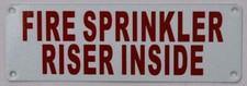 FIRE Sprinkler Riser Inside Sign White, Reflective  , Aluminium 2X6 -REF24-1027