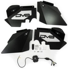 DV8 Offroad Inner Fenders w/ LED Rock Lights Pair Black For 2007-2018 Jeep JK